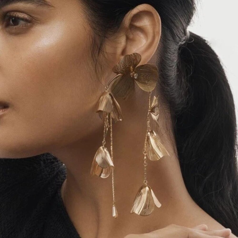 Anthropologie Floral Drop Earrings